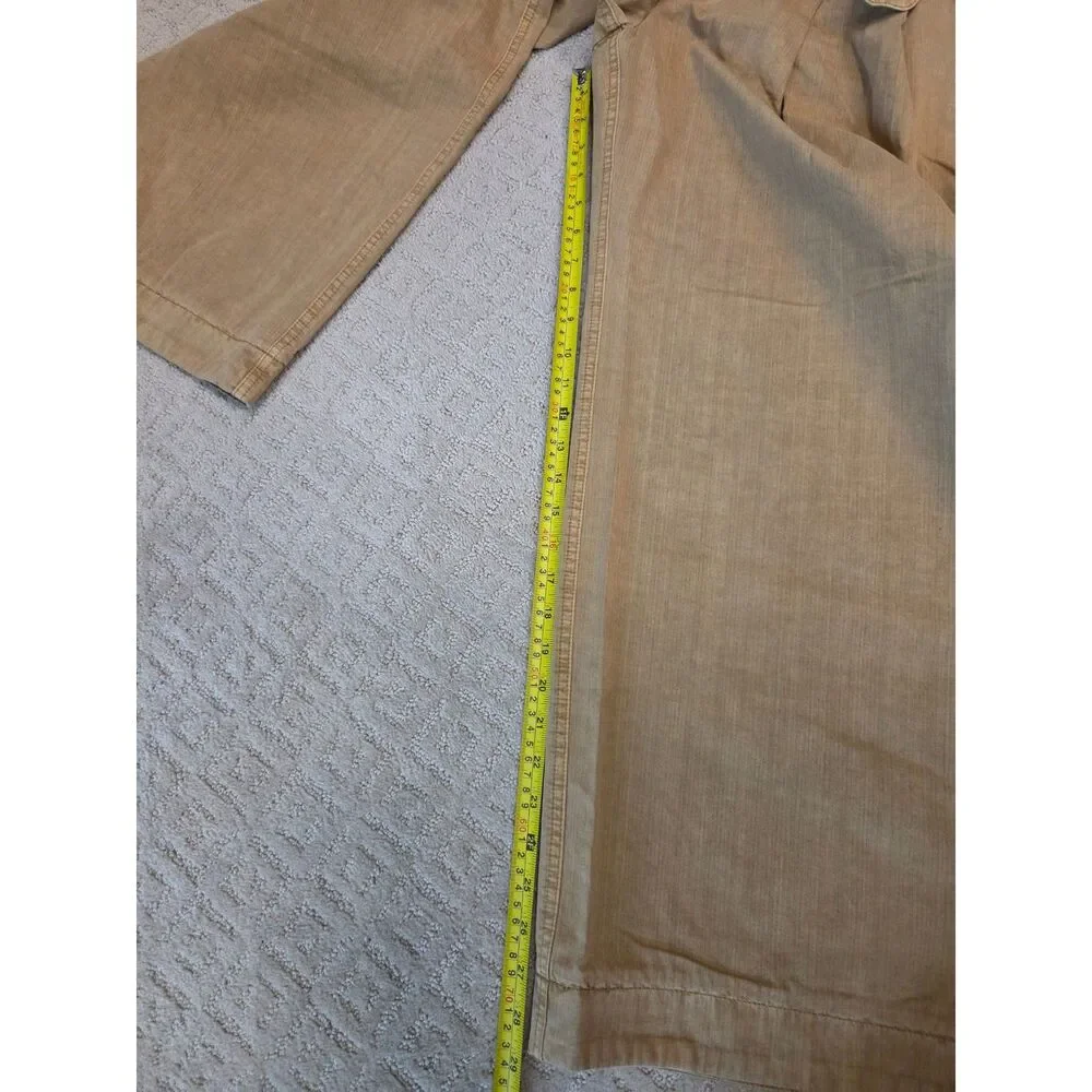 Free People Pants Women Size 8 Camel Light Gold Double Pleated Wide Leg